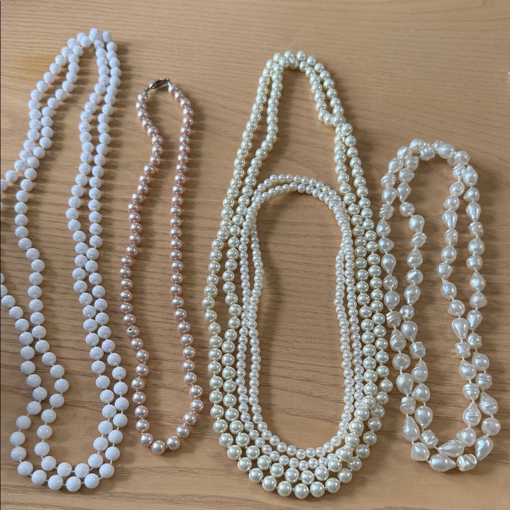 Elegant Pearl Necklace Set - Picture 1 of 9
